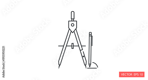 Drawing compass with pencil instrument.