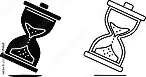 Hourglass timer sand time Vector