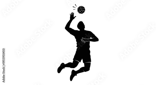 Man Playing Volleyball in Mid Air 1.