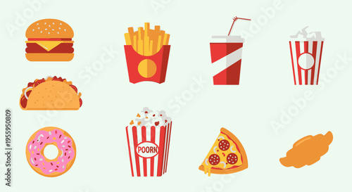 Variety of fast food items on display.