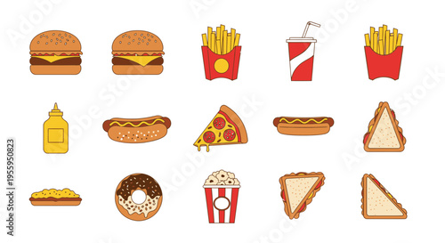 Variety of fast food items displayed 30.