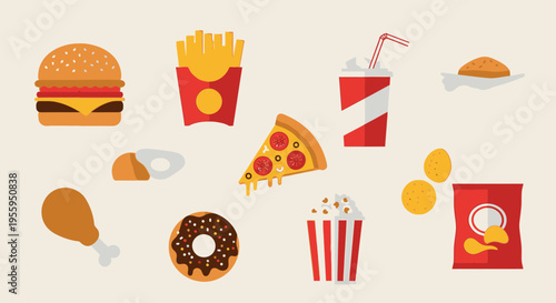 Variety of fast food items displayed 20.