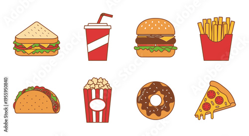 Variety of fast food items displayed 19.