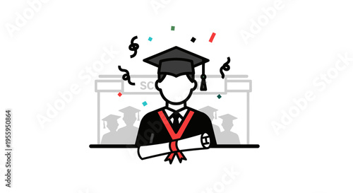 Young man wearing graduation cap 1.