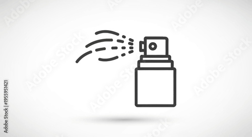 Spray Bottle Icon, Aerosol Can, Spraying Liquid, Mist, Fine Droplets, Simple Line Art