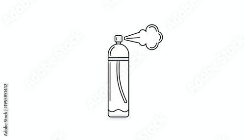 Spray bottle releasing mist, aerosol can icon, clean and fresh scent concept