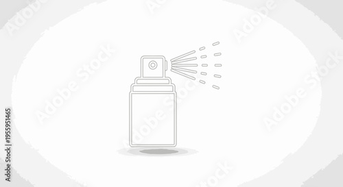 Spray Can Icon, Aerosol Bottle with Spraying Mist, Simple Line Art