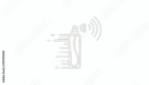 Spray Can Icon with Motion Lines and Sound Waves
