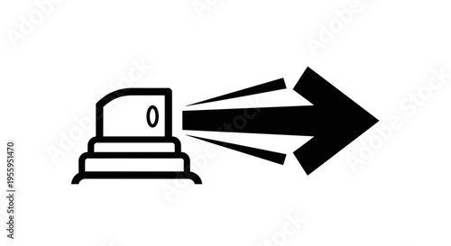 Spray Can Icon with Arrow, Aerosol Spraying Direction Symbol