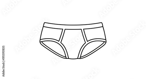 Simple Line Drawing of Men's Briefs Underwear