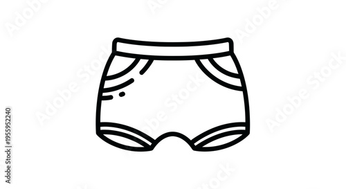 Simple Line Art Icon of Boxer Shorts