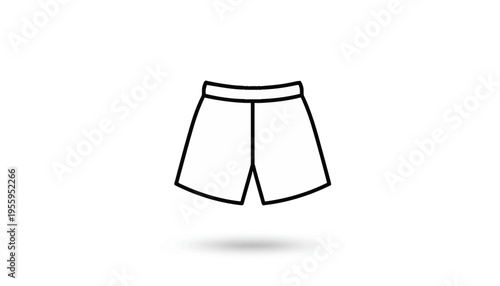 Simple Line Art Icon of Shorts, Minimalist Clothing Symbol, Vector Graphic