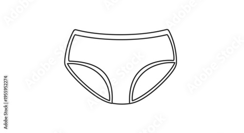 Simple Line Art Icon of Women's Underwear Briefs