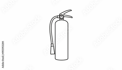 Simple Line Art Icon of a Fire Extinguisher, Safety Equipment, Emergency Tool