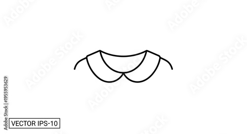 Simple black and white line drawing of a peter pan collar