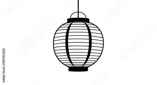 A minimalist illustration of a pendant light fixture with a wireframe lantern design