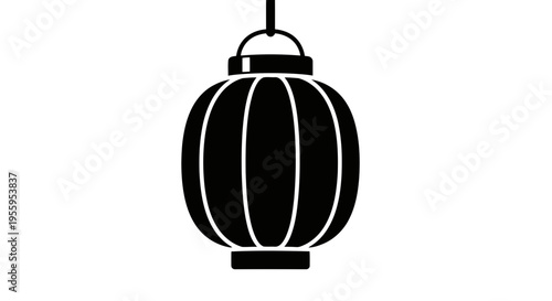 A simple black lantern graphic against a white background is depicted.