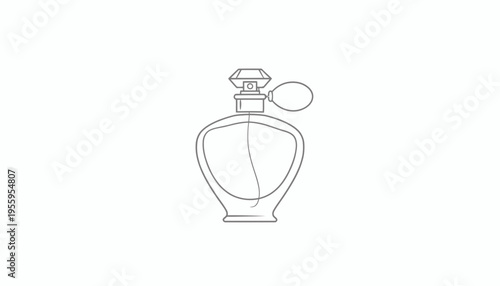 Elegant Perfume Bottle Icon Outline Vector Illustration