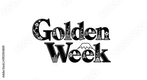 Golden week logo on a white background with a simple design.