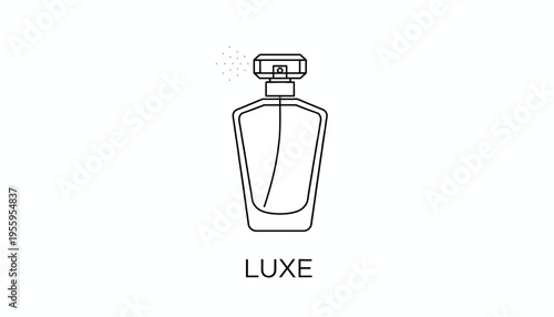 Elegant Perfume Bottle Spraying Mist, Minimalist Luxe Design, Luxury Fragrance Concept
