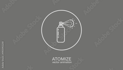 Atomize Spray Bottle Icon Animation - Vector Graphic with Fine Mist