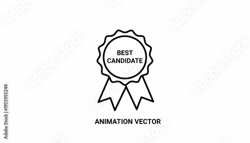 Best Candidate Award Ribbon Animation Vector Icon