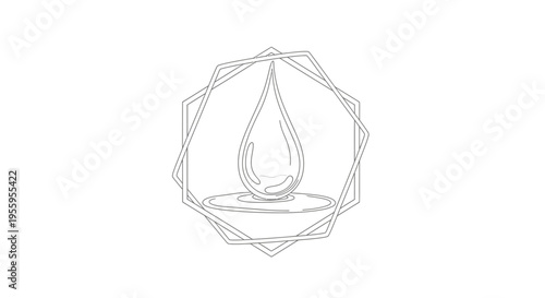 Abstract Geometric Frame with Water Droplet and Ripple Effect