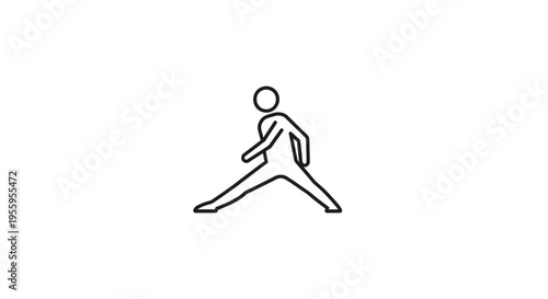 Abstract Human Figure Walking Forward, Minimalist Line Art, Dynamic Pose, Simple Icon