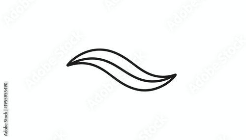 Abstract Wavy Lines Symbol, Minimalist Organic Flowing Shape, Elegant Curve Design