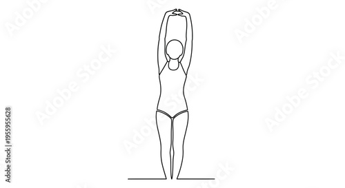 Woman stretching arms overhead in yoga pose, healthy lifestyle, fitness, wellness