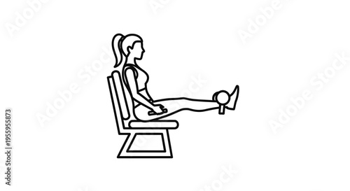 Woman doing leg extension exercise on a chair, fitness, workout, strength training