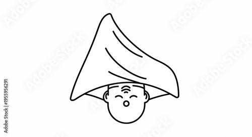 Upside Down Person Covered with Blanket, Abstract Concept of Sleep or Rest