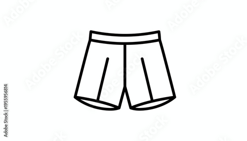 Simple Line Icon of Shorts, Minimalist Clothing Symbol, Vector Graphic