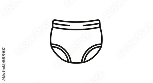 Simple Line Icon of Underwear or Briefs, Isolated on White Background