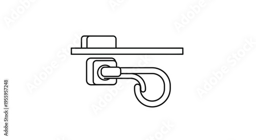 Simple line drawing of a hook and loop fastener, isolated on white background.