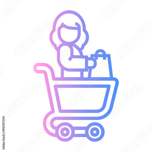 decision Line Gradient Icon