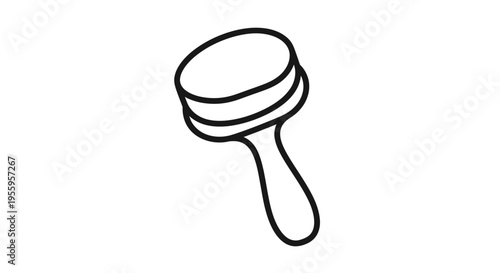 Simple Line Drawing of a Maraca, Musical Instrument Icon