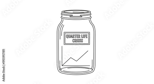 Quarter Life Crisis Jar with Growth Chart Inside