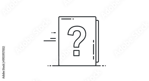 Question Mark Icon on Folder, Mystery Document, Unknown Information, Concept of Inquiry