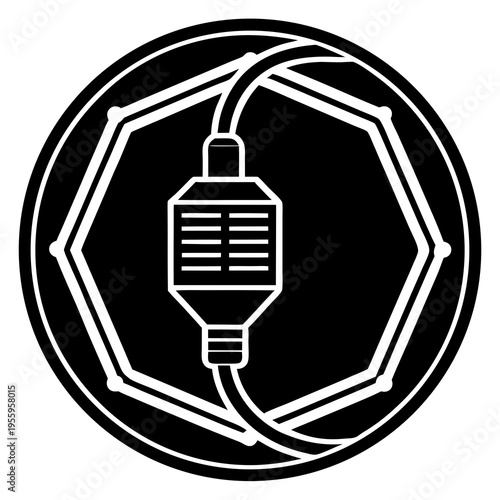 Modern network cable symbol suitable for mobile apps, websites, and interface design.