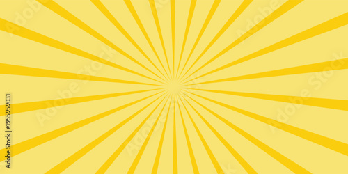 Circus background of spiral yellow orange rays vector illustration. Vintage radial pattern with sunbeams or starburst strip. Circus, carnival, summer fair or chapiteau backdrop.