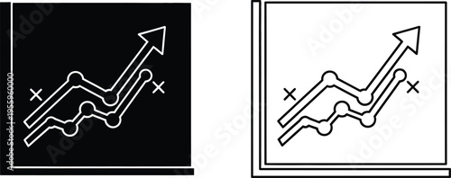 Growth success and growth rate graphs with arrow Vector
