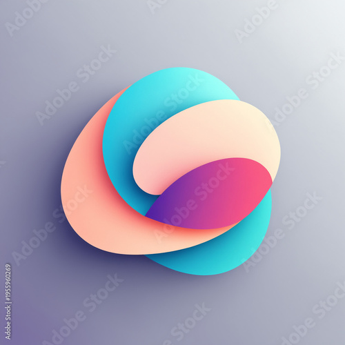 Abstract 3D Gradient Organic Shape Background 