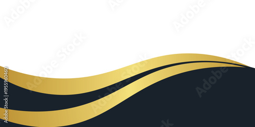 Abstract banner gold web banner waves vector in gold colors. Abstract swoosh texture