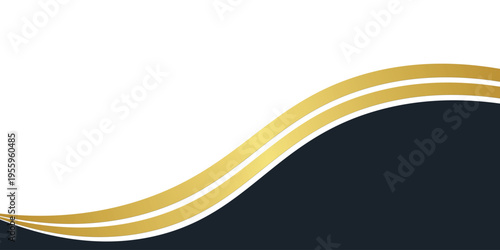 Abstract banner gold web banner waves vector in gold colors. Abstract swoosh texture