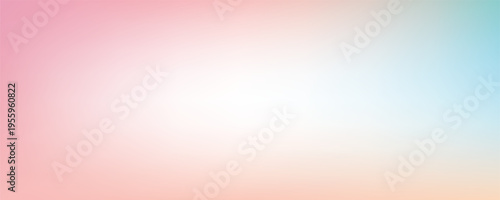 Modern clear blue sky. Pastel rainbow. Light blue, pink and yellow color vector banner. Pastel gradient sky pattern design abstract