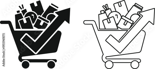 Shopping cart upgrade and checklist Vector