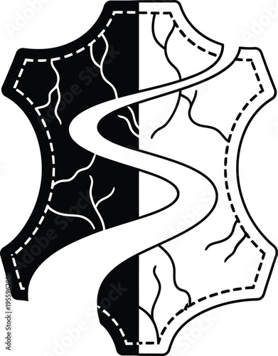 Cracked earth landscape with river Vector