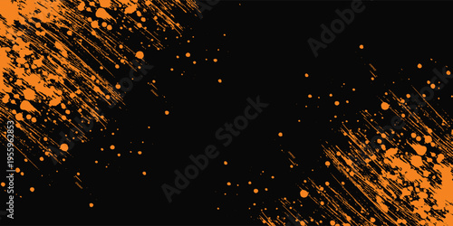 orange black brush Car sticker wrap pattern banner abstract sporty lines black orange color combination grunge brush modern pattern racing motorsport design.vector illustration. eps 10