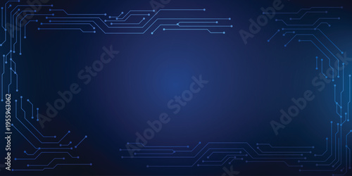 Dark blue circuit board technology background digital connection concept